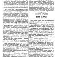 0808 - Page 136 - Mercr. méd. Revue des journaux. Bacile de la diphthérie (Untersuchungen über den Diphtheriebacillus und die experimentelle Diphtherie), par V. Babes. / Abcès du foie dans la fièvre typhoïde (Beobachtungen über Leberabscesse beimTyphusabdominalis), par Ernt. Romberg. / Causes de la mort après les brûlures étendues (Untersuchungen über die Krankheitserchein ungen und Ursachen des raschen Todes nach schweren Hautverbrennungen), par Silbermann. / Action analgésique de l'exalgine (On the analgesic action of methylacetanilide or exalgine), par T. Fraser. / L'exalgine (A short study of exalgine), par A. Pope. / Anévrysme sacciforme de la portion ascendante de la crosse de l'aorte; traitement par l'électropuncture, mort par rupture de la poche dans la plèvre, par P. Spillmann et P. Hausalter. / Sociétés savantes. Académie de médecine. Séance du 25 mars 1890. Tétanos traumatique guéri. / Autographisme et stigmates