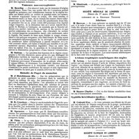 0814 - Page 142 - Mercr. méd. Étranger. Angleterre. Société pathologique de Londres. Séance du 18 mars 1890. Bronchite pseudo-membraneuse. / Tumeurs ano-coccygiennes. / Maladie de Paget du mamelon. / Société médicale de Londres. Séance du 17 mars 1890. Athétose. / Lésions trophiques symétriques des ongles. / Syphilis héréditaire tardive. - Rétrécissement du pharynx. / Société clinique de Londres. Séance du 14 mars 1890. Néphrectomie abdominale pour un sarcome de la capsule du rein gauche ou de la capsule surrénale