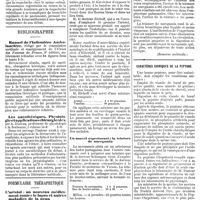 0819 - Page C - Mercr. méd. Suppl. thérap. Une question d'internat. Complications de la coqueluche. / Bibliographie. Manuel de l'Infirmière Ambulancière, rédigé par la commission médicale et enseignement de l'Union des Femmes de France, 2e édition, entièrement refondue avec 84 figures dans le texte 3 fr. / Les anesthésiques. Physiologie et applications chirurgicales, par A. Dastre, ..., 1 volume in-8° 5 fr. / Formulaire thérapeutique. L'aristol : un nouveau médicament contre le lupus et autres maladies de la peau. / Un nouvel expectorant : la teinture de naregamia. / Caractères chimiques de la peptone