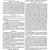 0852 - Page 172 - Mercr. méd. Dix-neuvième congrès de la société allemande de chirurgie. Tenu à Berlin du 9 au 12 avril 1890. Fractures. / Ostéosarcome du fémur. / Pièces diverses. / Ligature des artères dans le goître. / Pérityphlite. / Péritonite appendiculaire. / Cure radicale des hernies. / Hernies étranglées suspectes de gangrène. / De l'entérectomie pour cancer