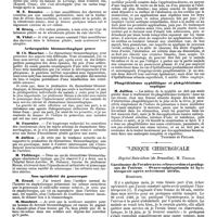 0858 - Page 178 - Mercr. méd. Société française de dermatologie et syphiligraphie. 1re Session tenu à Paris du 10 au 12 avril 1890. Séance du 12 avril 1890. Aplasie moniliforme des cheveux. / Arthropathie blennorrhagique grave. / Non-spécificité du gonocoque. / Traitement de l'épithélioma de la face par l'acide acétique. / Phagédénisme syphilitique et phagédénisme septique [Thibierge et Feulard]. / Clinique chirurgicale. Hôpital Saint-Jean (de Bruxelles). M. Thiriar. Carcinome de l'ovaire avec rétroversion et prolapsus de l'utérus. - Ovaro-salpingotomie et hystéropexie après avivement utérin