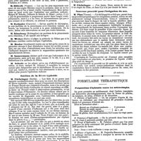 0867 - Page 187 - Mercr. méd. Neuvième congrès de médecine interne. Tenu à Vienne du 15 au 18 avril 1890. Traitement de la pleurésie purulente. / Ostéites de la fièvre typhoïde. / Nouveau procédé pour l'irrigation du nez. (à suivre). / Formulaire thérapeutique. Préparations d'hydrastis contre les métrorrhagies