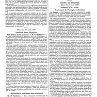 0870 - Page 190 - Mercr. méd. Sociétés savantes. Académie des sciences. Séance du 8 avril 1890. Sur la présence normale dans le chyle d'un ferment destructeur du sucre. / Séance du 14 avril 1890. Nutrition dans l'hystérie. / Opération du strabisme sans ténotomie. / Société de chirurgie. Séance du 16 avril 1890. Traitement de l'ectopie testiculaire. / Cholécystentérostomie