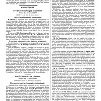 0876 - Page 196 - Mercr. méd. Étranger. Allemagne. Société de médecine interne. Traitement du diabète sucré. / Angleterre. Société pathologique de Londres. Séance du 15 avril 1890. Ulcère perforant du duodénum. / Fractures spontanée des calculs vésicaux. / Société médicale de Londres. Séance du 14 avril 1890. Discussion sur la chirurgie abdominale