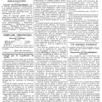0889 - A - Mercr. méd. Suppl. thérap. Bibliographie. Leçons de thérapeutique, par G. hayem, ... Deuxième série, les médications, 1 vol. in-8°. / Formulaire thérapeutique. Nouveau ténifuge (Kaiser). / Du traitement abortif de la blennorrhagie par la copahivate de soude. [Dr. J.-A. Fort]. / Une question d'internat. Diagnostic des épanchements pleuraux