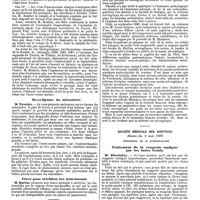 0911 - Page 227 - Mercr. méd. Sociétés savantes. Société de chirurgie. Séance du 7 mai 1890. Occlusion intestinale aiguë. / Myxo-lipome du mésentère. / Etuve pour stériliser les instruments. / Société anatomique de Paris. Sclérose névroglique. / Société médicale des hôpitaux. Séance du 9 mai 1890. Traitement de la rougeole maligne par les bains froids