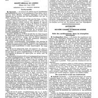 0916 - Page 232 - Mercr. méd. Étranger. Angleterre. Société pathologique de Londres. Séance du 6 mai 1890. Tuberculose avec abcès multiples du foie. / Société médicale de Londres. Séance du 5 mai 1890. Tachycardie. / Autriche. Neuvième congrès de médecine interne (Suite)