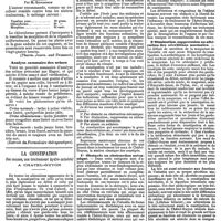 0919 - Page C - Mercr. méd. Suppl. thérap. Formulaire thérapeutique. La vaseline morphinée comme calmant. / Analyse sommaire des urines. / La constipation. Ses causes, son traitement hydro-minéral à Chatel-Guyon. Obstacle ou obstruction mécanique. / Diminution, suppression ou altération des sécrétions normales