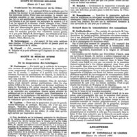 0929 - Page 241 - Mercr. méd. Étranger. Allemagne. Société de médecine Berlionoise. Séance du 7 mai 1890. Traitement du décollement de la rétine. / Société de médecine interne. Séance du 5 mai 1890. De la suspension des tabétiques. / Retard dans la transmission des sensations. / Angleterre. Société médicale et chirurgicale de Londres. Séance du 13 avril 1890. Etat des réflexes dans les traumatismes de la moelle épinière