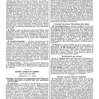 0930 - Page 242 - Mercr. méd. Étranger. Angleterre. Société médicale et chirurgicale de Londres. Séance du 13 avril 1890. Etat des réflexes dans les traumatismes de la moelle épinière. / Société clinique de Londres. Séance du 9 mai 1890. Troubles cérébraux accompagnant une lésion de l'oreille moyenne et guéris par une opération sur l'oreille. / Fracture du crâne. Thrombose des sinus. / Extirpation du rectum. / Névrite optique chez les fumeurs