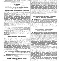 0931 - Page 243 - Mercr. méd. Étranger. Angleterre. Société clinique de Londres. Séance du 9 mai 1890. Névrite optique chez les fumeurs. / Autriche. Société império-royale des médecins de Vienne. Séance du 9 mai 1890. Electrolyse d'un rétrécissement de l'urèthre. / Orchite ourlienne sans parotidite. / Etranger. Autriche. Neuvième congrès de médecine interne (Fin)