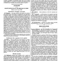 0943 - Page 255 - Mercr. méd. Étranger. Angleterre. Société pathologique de Londres. Séance du 20 mai 1890. Eaux et empoisonnement par le plomb. / Autriche. Société império-royale des médecins de Vienne. Séance du 23 mai 1890. Dermatose d'origine nerveuse. / Traitement des spasmes de la glotte. / Hernie crurale. / Action désinfectante du lysol. / Bibliographie. Leçons cliniques sur les maladies de l'appareil locomoteur (os, articulations, muscles), par le Dr Kirmisson, ..., avec 40 figures dans le texte. Paris, G. Masson, 1890