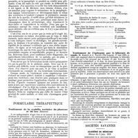 0950 - Page 258 - Mercr. méd. Clinique des maladies nerveuses. De la paralégie du mal de Pott. (Leçon recueillie par M. Paul Blocq). / Formulaire thérapeutique. Traitement de la syphilis tertiaire du pharynx et du nez (Mauriac). / Traitement de l'épilepsie par le biborate de soude. M. Russel et J. Taylor. / Sociétés savantes. Académie de médecine. Séance du 3 juin 1890