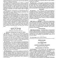 0969 - Page 277 - Mercr. méd. Sociétés savantes. Société d'ophthalmologie. Séance du 3 juin 1890. La vision et le service militaire. / Société de biologie. Séance du 7 juin 1890. Infusion péritonéale de sang de chien. / Maladie de Friedreich. / Ostéomyélite et staphylocoques. / Immunité. / Ostéomyélite. / Chloralamide. / Étranger. Allemagne. Société de médecine Berlinoise. Séance du 21 mai 1890. Pigmentation de l'intestin