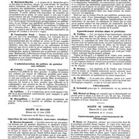 0983 - Page 287 - Mercr. méd. Sociétés savantes. Société de thérapeutique. Séance du 11 juin 1890. Les ophthalmies purulentes des nouveau-nés. / L'administration du sulfate de quinine aux enfants. / Société de biologie. Séance du 14 juin 1890. Injection du suc testiculaire, nouveaux résultats. / Epanchement d'urine dans le péritoine. / Chloralamide. / Société de chirurgie. Séance du 11 juin 1890. Gastrostomie pour rétrécissement de l'oesophage
