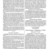 1002 - Page 306 - Mercr. méd. Étranger. Allemagne. Société de médecine Berlinoise. Séances du 4 et du 11 juin 1890. Néphrectomie pour cancer. / Résections intestinales. / Recherches d'une aiguille avec l'aimant. / Pansement sous le caillot sanguin. / Laparotomie pour salpingite. / Angleterre. Société médicale et chirurgicale de Londres. Séance du 10 juin 1890. Contribution à la chimie de la goutte