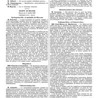 1028 - Page 328 - Mercr. méd. Sociétés savantes. Société médicale des hôpitaux. Séance du 4 juillet 1890. Les traitements et la mortalité de la fièvre typhoïde dans les hôpitaux de Paris. / Ordre du jour de la séance du 11 juillet 1890. / Société de biologie. Séance du 5 juillet 1890. Syringomyélie et maladie de Morvan. / Diapédèse. / Chloral-antipyrine. / Réunion des plaies vésicales. / Hématozoaires des oiseaux. / Poliomyélites et Polynévrites