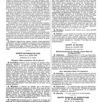 1039 - Page 339 - Mercr. méd. Sociétés savantes. Société médicale des hôpitaux. Séance du 11 juillet 1890. Combien de temps le bacille de la fièvre typhoïde peut-il vivre dans le corps de l'homme ?. / Société anatomique de paris. Séance du 4 juillet 1890. Plaques fibro-calcaires de la plèvre. / Sinus sphéno-pariétal ou sinus de Breschet. / Société de biologie. Séance du 12 juillet 1890. Rétrécissement du champ visuel dans la syringomyélie. / Les microbes dans les tumeurs. / Société française de dermatologie et de syphiligraphie. Séance du 10 juillet 1890. Lymphangiectasie gommeuse de nature probablement tuberculeuse