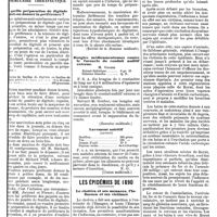 1045 - A - Mercr. méd. Suppl. thérap. Formulaire thérapeutique. ... quelle préparation de digitale doit-on donner la préférence ?. / Bougies médicamenteuses contre le furoncle du conduit auditif externe. / Lavement nutritif. / Les épidémies de 1890. Le choléra et ses menaces, l'Influenza et ses victimes
