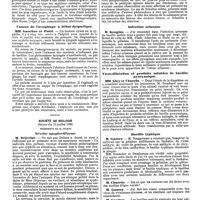 1056 - Page 352 - Mercr. méd. Sociétés savantes. Société médicale des hôpitaux. Séance du 18 juillet 1890. Etude sur le chimisme stomacal considéré comme élément de diagnostic et d'indications thérapeutiques. / Cancer de l'oesophage à début dyspnéique. / Société de biologie. Séance du 19 juillet 1890. Névrite apoplectiforme. / Infection urineuse. / Vaso-dilatation et produits solubles de bacille pyocyanique. / Bacille typhique. / Beri-beri et quebrabou