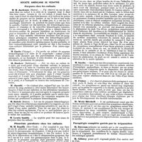 1060 - Page 356 - Mercr. méd. Étranger. Amérique. Traitement chirurgical de la pérityphlite. / Société Américaine de pediatrie. Purpura chez les enfants. / Pleurésie purulente chez les enfants. / Association neurologique americaine. Formes anormales de chorée. / Paraplégie complète guérie par la trépanation. (A suivre)