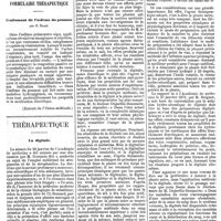 1101 - A - Mercr. méd. Suppl. thérap. Formulaire thérapeutique. Traitement de l'oedème du poumon par E. Barié. / Thérapeutique. La digitale