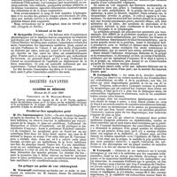 1120 - Page 412 - Mercr. méd. Thérapeutique médicale. Anatomie pathologique de l'acromégalie. / L'alcool et le thé. / Sociétés savantes. Académie de médecine. Séance du 19 août 1890. Prothèse des apophyses geni. / La grippe au point de vue chirurgical