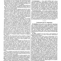 1136 - Page 428 - Mercr. méd. Les congrès d'août 1890. Accroissement de la fièvre typhoïde par l'usage d'eau non filtrée. / Discussion sur la fièvre typhoïde. / Traitement par la suggestion