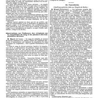 1158 - Page 450 - Mercr. méd. Les congrès d'août 1890. Nouvelle méthode clinique d'examen du sang. / Observations sur l'influence des récipients sur la coagulation du sang et du plasma à des températures diverses. / De l'anesthésie. (Conférence générale faite au Congrès de Berlin.)