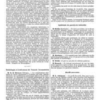 1175 - Page 467 - Mercr. méd. Les congrès d'août 1890. Destruction des microbes par les cellules amiboïdes. / Pathologie et traitement de l'ataxie locomotrice. / Epidémie de paralysie infantile. / Greffe nerveuse