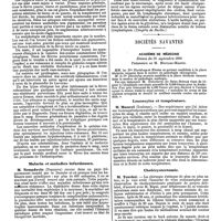 1203 - Page 495 - Mercr. méd. Les congrès d'août 1890. Sur la malaria. / Malaria et maladies infectieuses. / Tuberculose cutanée et lymphangite tuberculeuse consécutives à la tuberculose osseuse. / Sociétés savantes. Académie de médecine. Séance du 30 septembre 1890. Leucocytes et température. / Cholécystectomie
