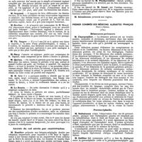 1210 - Page 502 - Mercr. méd. Sociétés savantes. Société de chirurgie. Séance du 1er octobre 1890. Traitement des fistules recto-vaginales. / Atrésie du col utérin par cautérisation. / Premier congrès des médecins aliénistes français Tenu à Rouen (Fin)