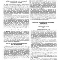 1211 - Page 503 - Mercr. méd. Sociétés savantes. Premier congrès des médecins aliénistes français Tenu à Rouen (Fin). / Association française pour l'avancement des sciences. Session de Limoges. Communications diverses (Fin)