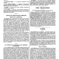1252 - Page 544 - Mercr. méd. Étranger. Amérique. Société de gynécologie Américaine. Laparotomie pour douleur pelvienne. / Association dermatologique Américaine. Réinfection syphilitique. / Les émigrants en Amérique et les maladies contagieuses. / Tubercule solitaire de la moelle. / Index bilbiographique. Hygiène de l'adolescence, par M. le Dr E. Périer. Librairie J.-B. Baillière, Paris, 1890. / Variétés. Les dentistes et la cocaïne. / Eaux d'Amiens