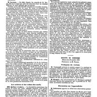 1266 - Page 552 - Mercr. méd. Sociétés savantes. Académie des sciences. Séance du 27 octobre 1890. Des modifications physiologiques que subissent les bruits du coeur du foetus pendant l'accouchement. / Les artères et les veines des nerfs. / Société de chirurgie. Séance du 29 octobre 1890. Prolapsus du rectum. / Discussion sur l'appendicite