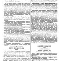 1276 - Page 562 - Mercr. méd. Pathologie chirurgicale. Note sur les rapports de la septicémie gangréneuse et du tétanos, pour servir à l'étude des associations microbiennes virulentes. Communication à l'Académie des Sciences, par M. le professeur Verneuil. / Revue des journaux. Mort subite dans l'asthme, par Combemale. / Contribution à l'étude du souffle splénique, par R. Leudet. / Excision du chancre dur et chancres durs multiples, par X. Arnoza. / Modifications des éléments nerveux de l'axe céberro spinal dans la rage. (Ueber die Veraenderungen der Nerverlemente des Centralnervensystems bei der Hundswuth), par Popoff. / Sociétés savantes. Académie de médecine. Séance du 11 novembre 1890