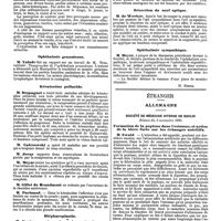 1280 - Page 566 - Mercr. méd. Sociétés savantes. Société d'ophthalmologie. Séance du 4 novembre 1890. L'Audition colorée. / Ophthalmie granuleuse. / Kératocône pellucide. / Blépharoplastie. / Ophthalmie sympathique. / Résection du nerf optique. / Ophthalmie sympathique. [H. Nimier]. / Étranger. Allemagne. Société de médecine interne de Berlin. Séance du 3 novembre 1890. Formation de la peptone dans l'estomac, et action de la bière forte sur les échanges nutritifs