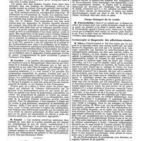 1281 - Page 567 - Mercr. méd. Étranger. Allemagne. Société de médecine interne de Berlin. Séance du 3 novembre 1890. Formation de la peptone dans l'estomac, et action de la bière forte sur les échanges nutritifs. / Société de médecine berlinoise. Séance du 29 octobre 1890. Saillie de vertèbres cervicales en avant. / Corps étranger de la vessie. / Cystoscopie et diagnostic des affections rénales