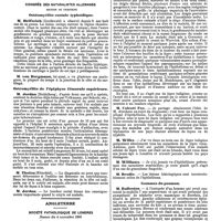 1282 - Page 568 - Mercr. méd. Étranger. Allemagne. Société de médecine berlinoise. Séance du 29 octobre 1890. Cystoscopie et diagnostic des affections rénales. / Congrès des naturalistes Allemands. Section de chirurgie. Ostéomyélite costale typhoïdique. / Ostéomyélite de l'épiphyse fémorale supérieure. / Angleterre. Société pathologique de Londres. Séance du 4 novembre 1890. Un prétendu cas de lèpre indigène. / Gommes du poumon