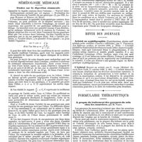 1293 - Page 579 - Mercr. méd. Syphiligraphie. Syphilis. - Accidents cérébro-spinaux de forme tabétique (tabes aigu) ; - traitement spécifique ; - guérison, par les prof. Dieulafoy et A. Fournier. / Séméiologie médicale. Etudes sur la digestion stomacale. / Revue des journaux. Aristol en syphiligraphie (Contribuzione clinica sull'aristolo nelle malattie veneree e sifilitiche), par V. Fisichella. / L'Aristol (Report on aristol), par C. Allen. / Formulaire thérapeutique. A propos du traitement des gerçures du sein chez les nourrices, par M. Vinay