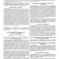 1297 - Page 583 - Mercr. méd. Sociétés savantes. Société anatomique de Paris. Séance du 14 novembre 1890. Amputations congénitales. / Malformation cardiaque. / Société française de dermatologie et de syphiligraphie. Séance du 13 novembre 1890. Lymphangite tuberculeuse à forme gommeuse, avec lymphorrhagie. / Syphilome anal résistant au traitement spécifique. / Myxoedème congénital. / Ataxie syphilitique à marche rapide, guérie par le traitement spécifique. / Myélopathie syphilitique guérie par le traitement spécifique. / Présentation de malades. [Georges Thibierge]
