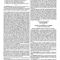 1310 - Page 596 - Mercr. méd. Étranger. Allemagne. Réunion libre des chirurgiens de Berlin. Séance du 17 novembre 1890. / Angleterre. Société pathologique de Londres. Séance du 18 novembre 1890. Kyste hydatique entre la vessie et le rectum. / Rupture partielle de l'artère sous-clavière