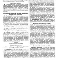 1311 - Page 597 - Mercr. méd. Étranger. Angleterre. Société pathologique de Londres. Séance du 18 novembre 1890. Rupture partielle de l'artère sous-clavière. / Anévrysme du coeur. / Ulcération au-dessous de la corde vocale suivie d'emphysème généralisé. / Ganglion caséeux ouvert dans l'oesophage. / Société clinique de Londres. Séance du 14 novembre 1890. Anévrysme de la crosse de l'aorte, ligature de la carotide primitive gauche. / Méningite tuberculeuse de l'adulte. / La maladie du sommeil en Afrique