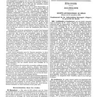 1320 - Page 606 - Mercr. méd. Sociétés savantes. Société de médecine publique et d'hygiène professionnelle. Séance du 26 novembre 1890. Assistance de la femme enceinte, de la femme en couches et de l'accouchée. / Revaccination dans les écoles. / Étranger. Allemagne. Société laryngologique de Berlin. Séance du 21 novembre 1890. Traitement de la tuberculose laryngée d'après le procédé de Koch