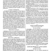 1351 - Page 633 - Mercr. méd. Étranger. Le traitement de Koch à l'étranger. Société de médecine de Hambourg. Séance du 2 décembre 1890. La méthode de Koch et la lèpre. / Le lupus érythémateux. / Tuberculose du larynx. / Tuberculose pulmonaire. / Société de médecine berlinoise. Séance du 26 novembre 1890. Un cas de lèpre. / Société des médecins de la charité de Berlin. 4 décembre 1890. Méthode de Koch
