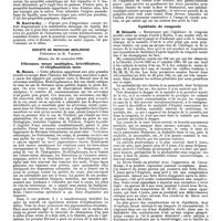 1355 - Page 637 - Mercr. méd. Étranger. Allemagne. Société de médecine interne de Berlin. Séance du 2 décembre 1890. Kystes du pancréas. / Société de médecine berlinoise. Séance du 26 novembre 1890. Fibromes mous multiples, héréditaires, et éléphantiasis mou. / Séance du 3 décembre 1890. Présentation d'un cas d'ophthalmoplégie externe droite. / Epidémie de rougeole