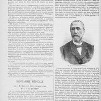 0124 - Page 122 - Sociétés savantes. Société française de dermatologie et de syphiligraphie. Séance du 11 février 1897 / Biographie médicale. Les Médecins contemporains. M. le Dr Ch. Fernet [J. Noir] / Hôpitaux de Nantes