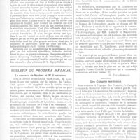 0089 - Page 86 - Hygiène hospitalière. Les consultations de nourrissons. Par Pierre Budin / Bulletin du progrès médical. Le cerveau de Vacher et M. Lombroso [G. Paul-Boncour] / Les congrès médicaux
