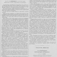 0423 - Page 409 - Orthopédie. Sur l'appareillage immédiat des amputations du membre inférieur. Par M. le Dr Roederer... / Pédagogie médicale. La Prépédagogie. Anthropologie pédagogique. Par le Dr Godin...