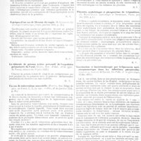 0095 - Page 88 - Actualités médicales. Obstétrique et gynécologie. Eclampsie du travail à terme. Traitement par la morphine et ses adjuvants. Injections sous-cutanées de 0 gr. 10 de morphine dans la première heure. Extraction d'un enfant qui a survécu. Total de la morphine administrée en quatre heures: 0 gr. 14. Guérison rapide sans accidents. (Jules Rouvier, Société d'obstétrique et de gynécologie d'Alger. Séance du 14 février 1920) / A propos d'un cas de fibrome du vagin. (M. Cadenat. Gynécologie et obstétrique, Paris, janvier 1921...) / Le chlorate de potasse à titre préventif de l'expulsion prématurée de l'oeuf. (Rémy, Soc. d'obst. et de gyn. de Nancy, séance du 30 juin 1920) / Un cas de tuberculose annexielle. (Potvin, Soc. Belge de gyn. et d'obst. C. R. in Gyn. et obst... janvier 1921...) / La radiographie dans l'étude de la circulation placentaire. (Brindeau et Boussin. Gynécologie et obstétrique, Paris, janvier 1921...) / Placenta syphilitique et phagocytose de tréponèmes. (Y. Manouélian. Gynécologie et obstétrique, Paris, janvier 1921...) / Vaccination et bactériothérapie par le lipovaccin antistreptococcique dans les infections puerpérales. (Lequeux, Lafont et Chomé. Soc. d'obst. et de gynécologie, 13 déc. 1920)